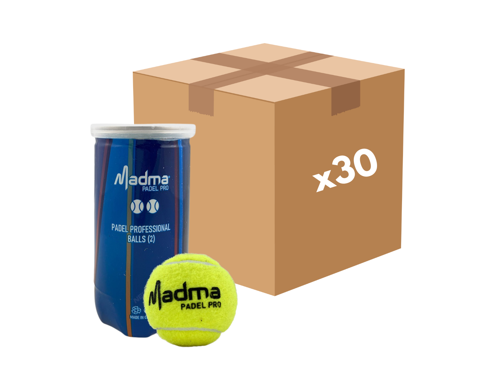 Caja x30 Tubos MADMA Padel PRO x2
