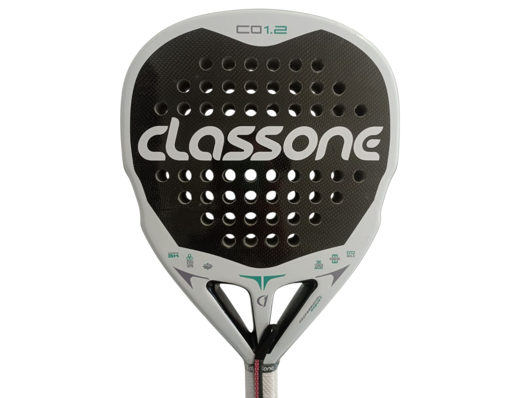 Paleta Padel Class One Co 1.2 Full Carbon Foam 3k +regalos | Color: Negro