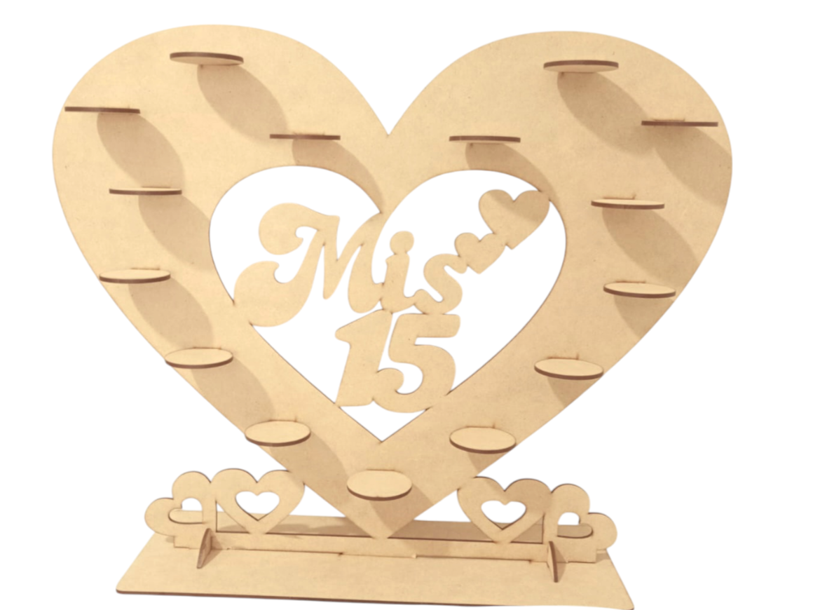 Corazón 15 Años Ceremonia velas 15 Platos