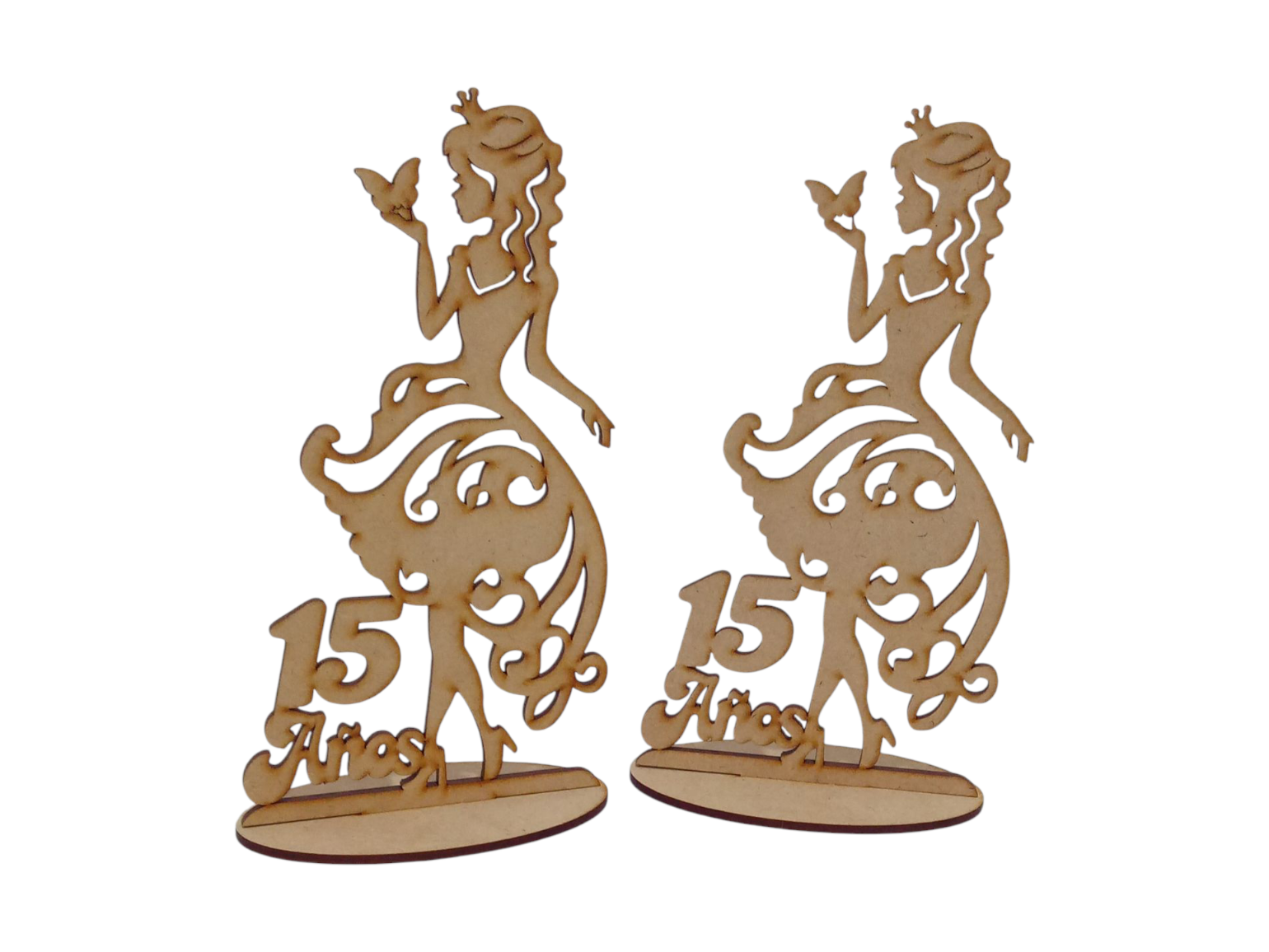 Souvenirs Mis 15 Años con Mariposa Figura Fibrofacil/Mdf