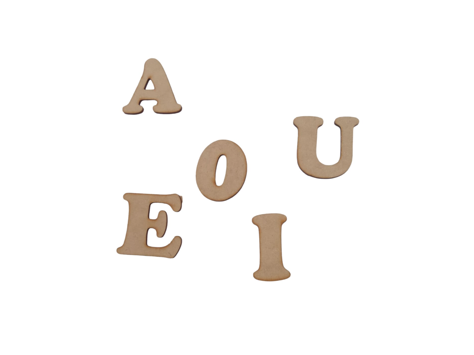 Vocales 15 cm Mdf sin base