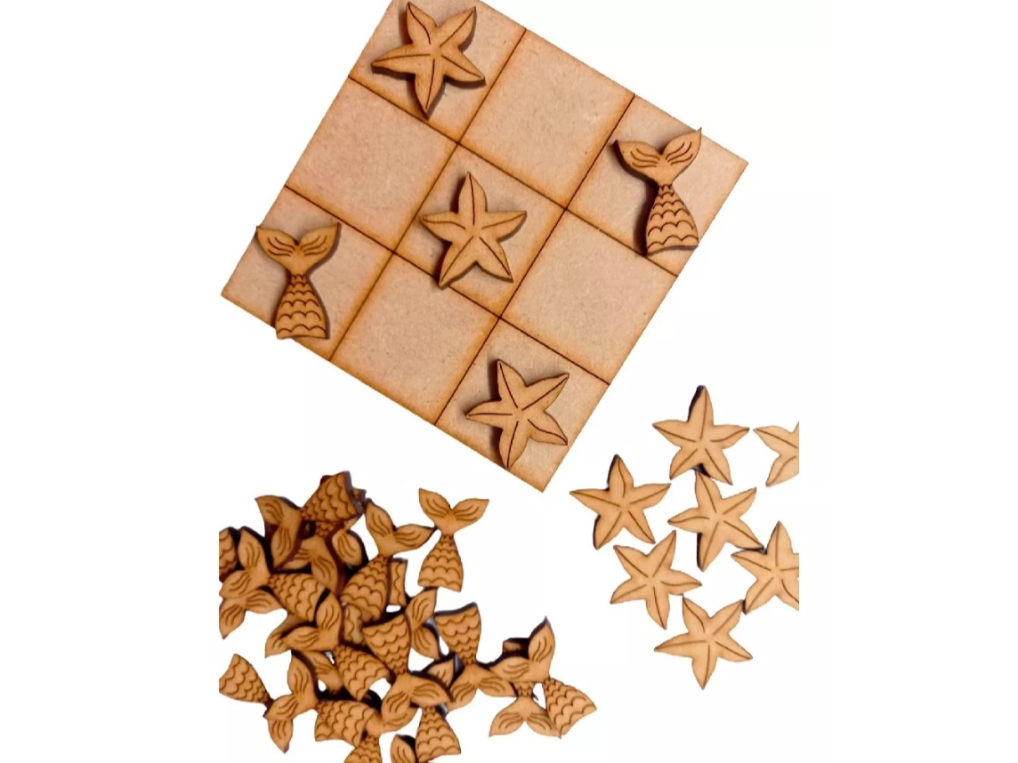 TA- TE - TI 10X10 cm Cola De Sirena Estrella De Mar Souvenirs Fibrofacil/Mdf