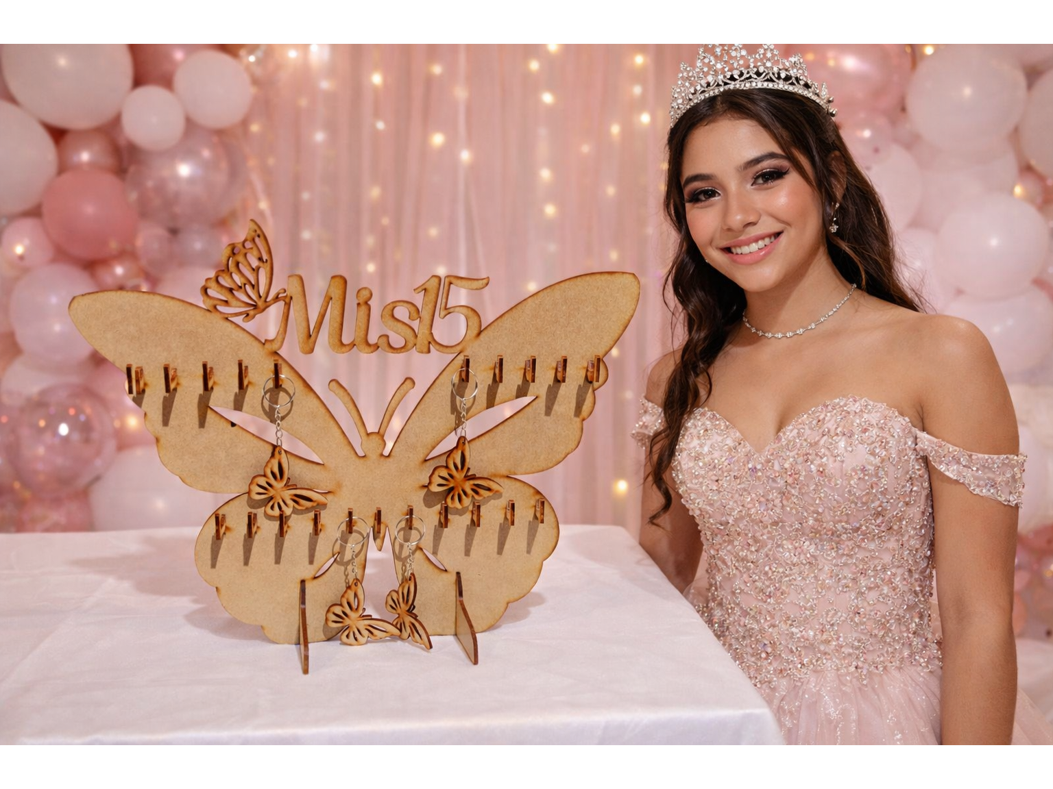 Portallaveros Mariposa 15 Años MDF/Fibrofacil