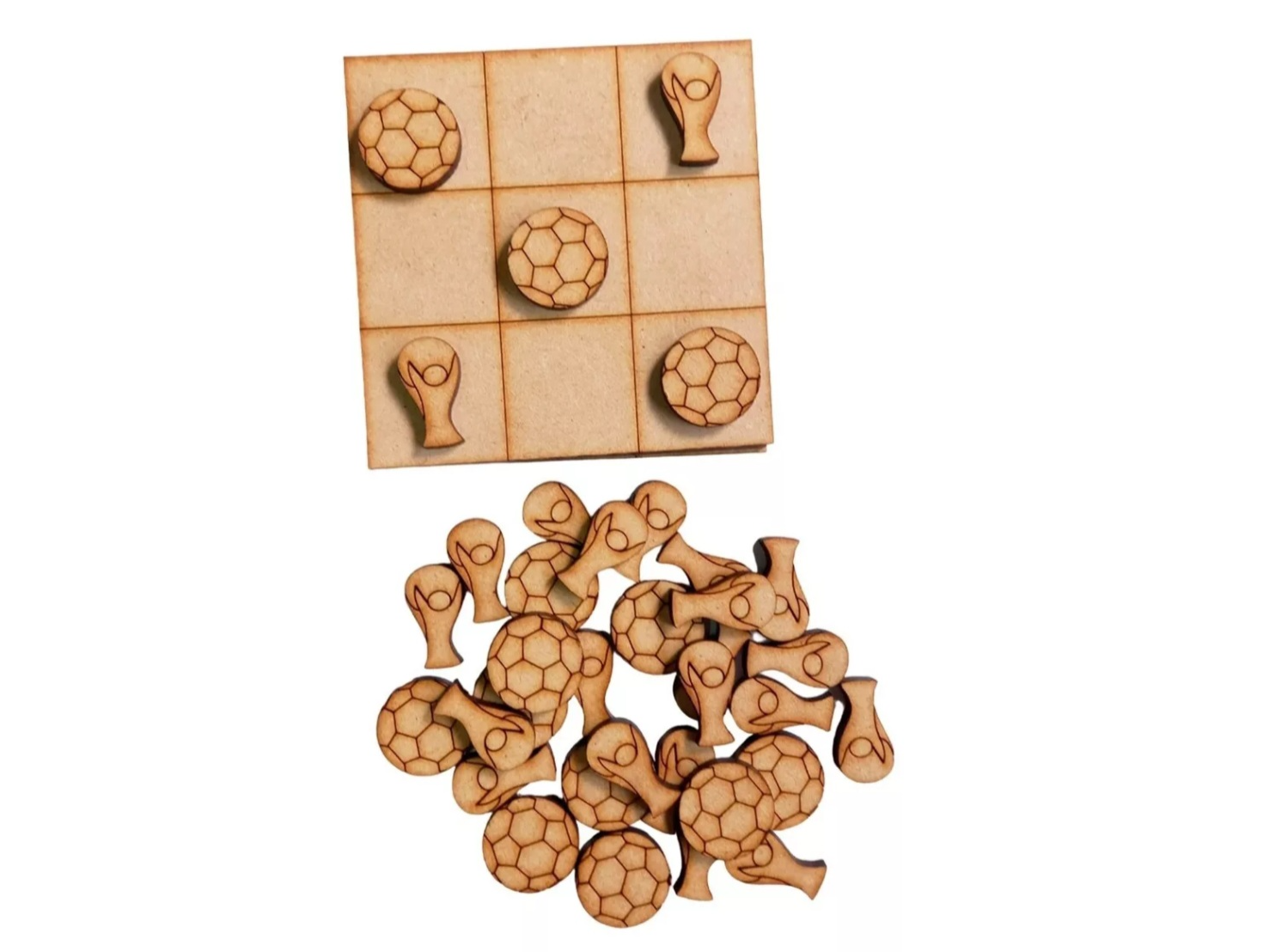 TA - TE- TI 8 X 8 cm Futbol y Copa del Mundo mdf/Fibrofacil