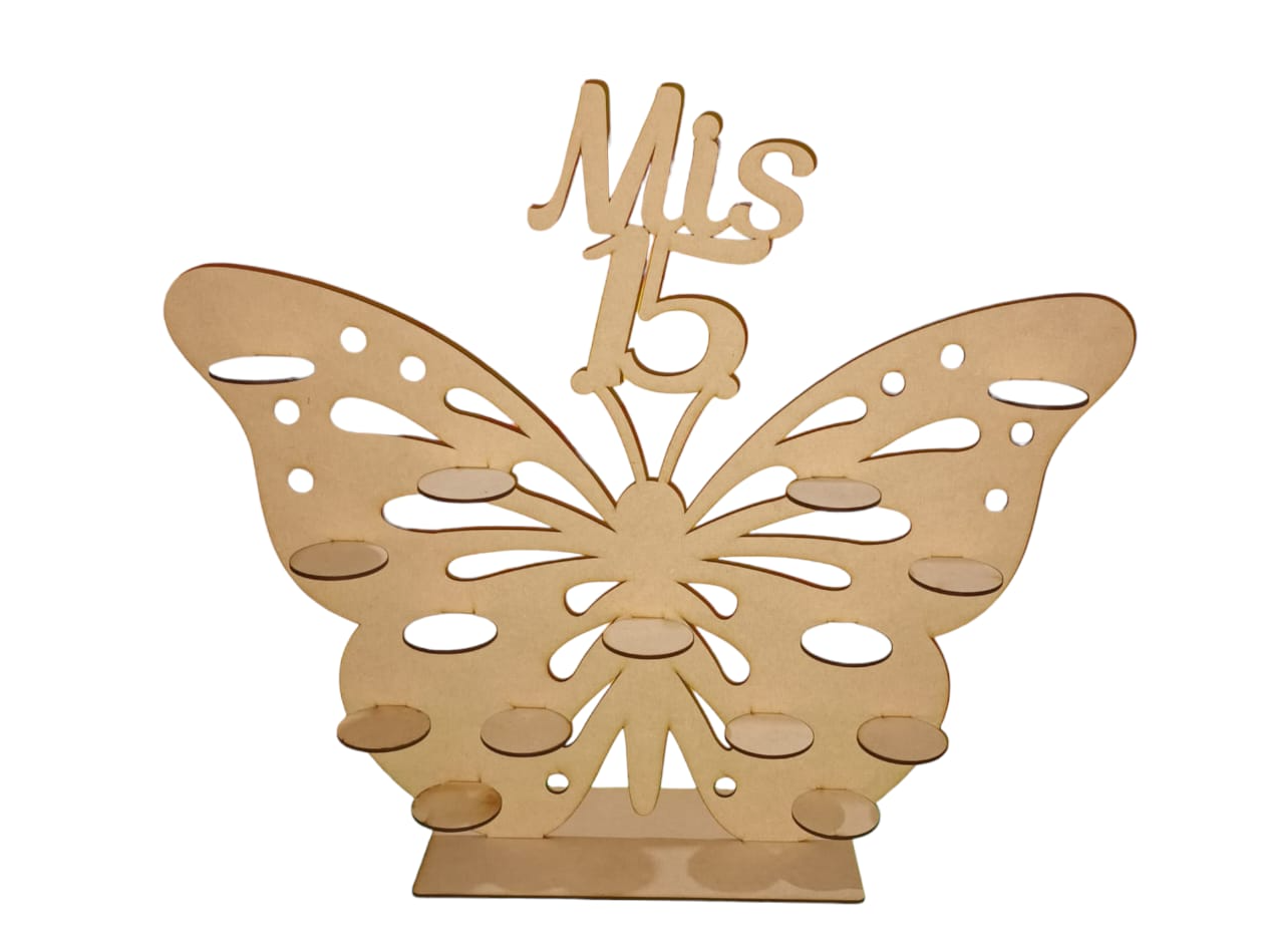 Centro de Mesa 15 Años Ceremonias Velas Mariposa