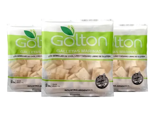 Galletas GOLTON Sin Gluten 120gr Semillas de Chia, Lino y Sesamo