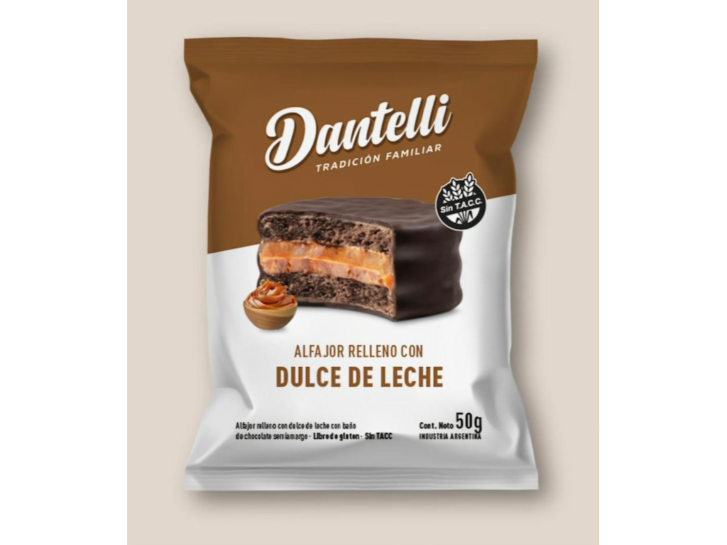 Alfajor DANTELLI Dulce de Leche 50gr LDG