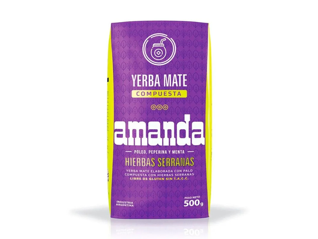 Yerba Mate Amanda 500gr hierbas serranas