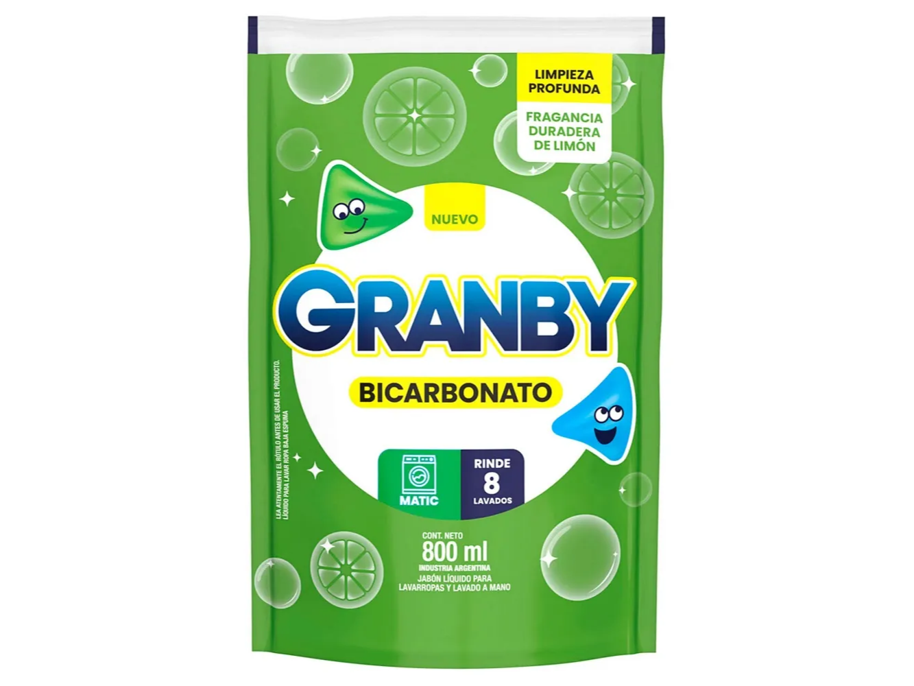 Jabon liquido GRANBY 800ml DP Matic Bicarbonato Limon