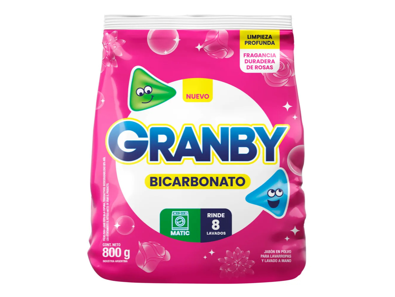 Jabon en Polvo GRANBY Matic Bicarbonato Rosa 800gr