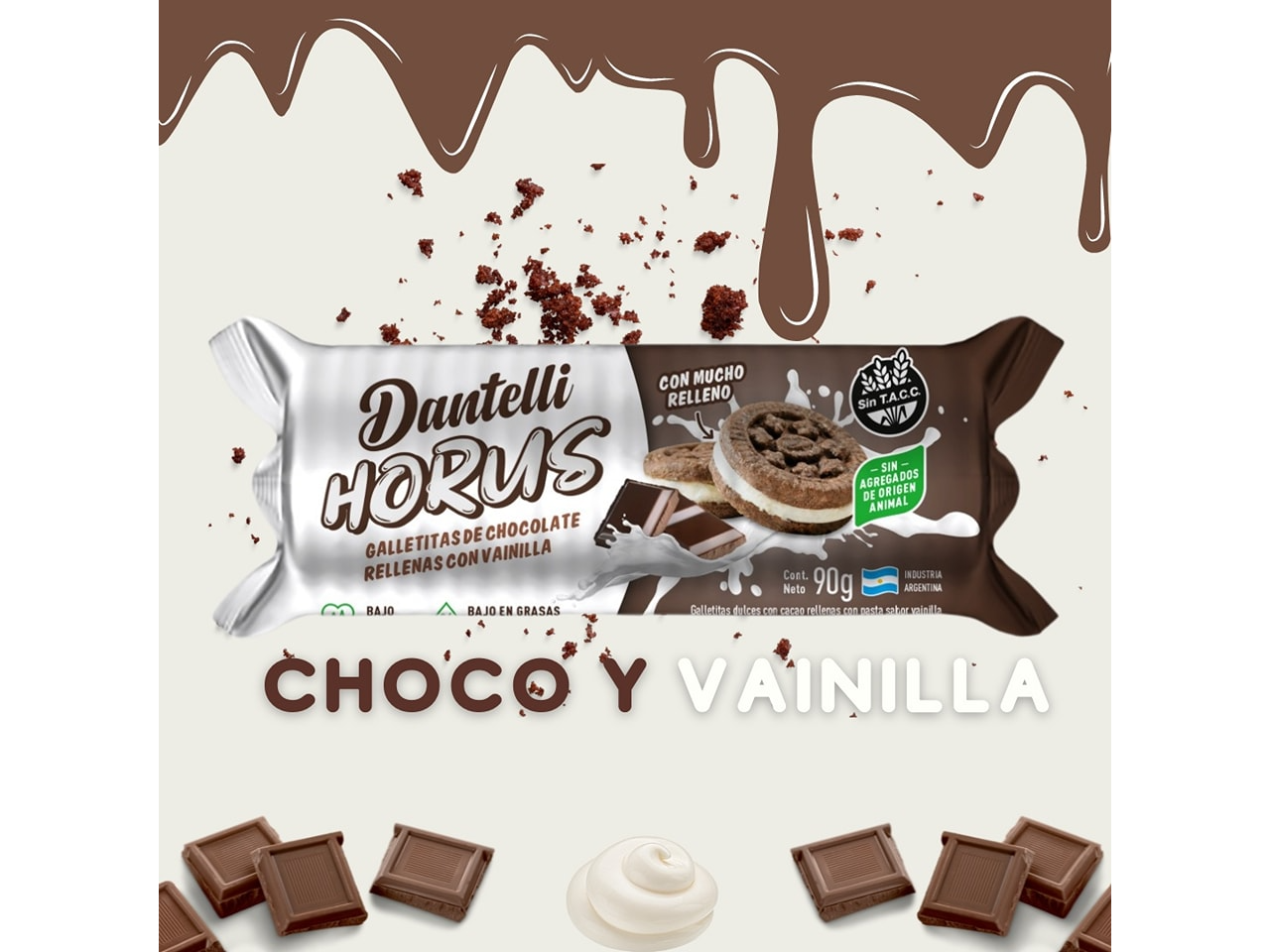 Galletas HORUS DANTELLI 90gr Sin Tacc