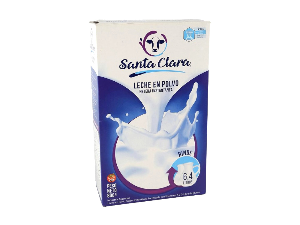 Leche en Polvo SANTA CLARA Entera 800gr Caja