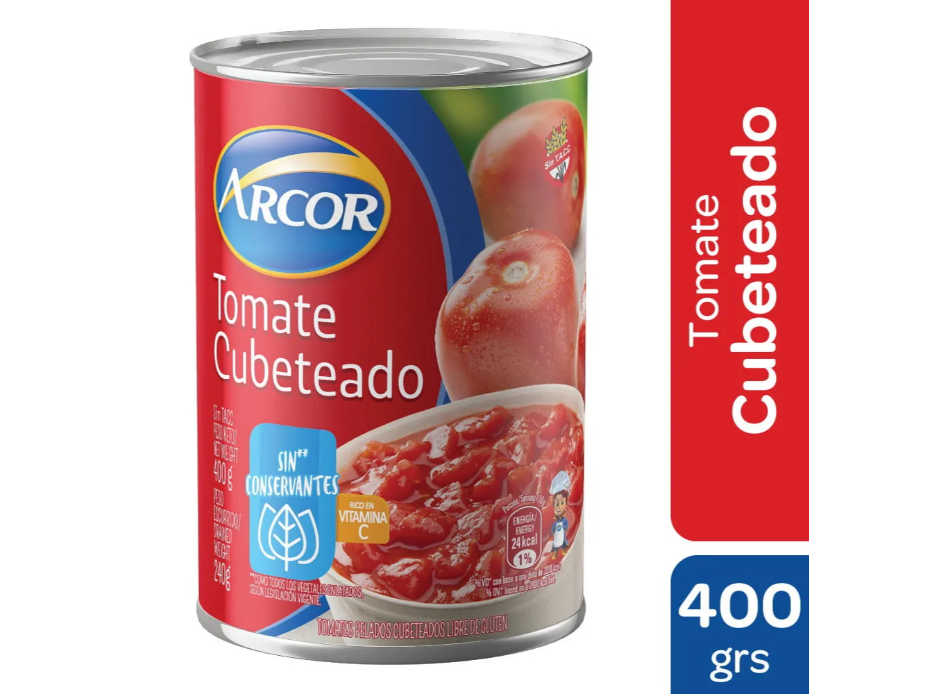 TOMATES CUBETEADOS 400GR ARCOR