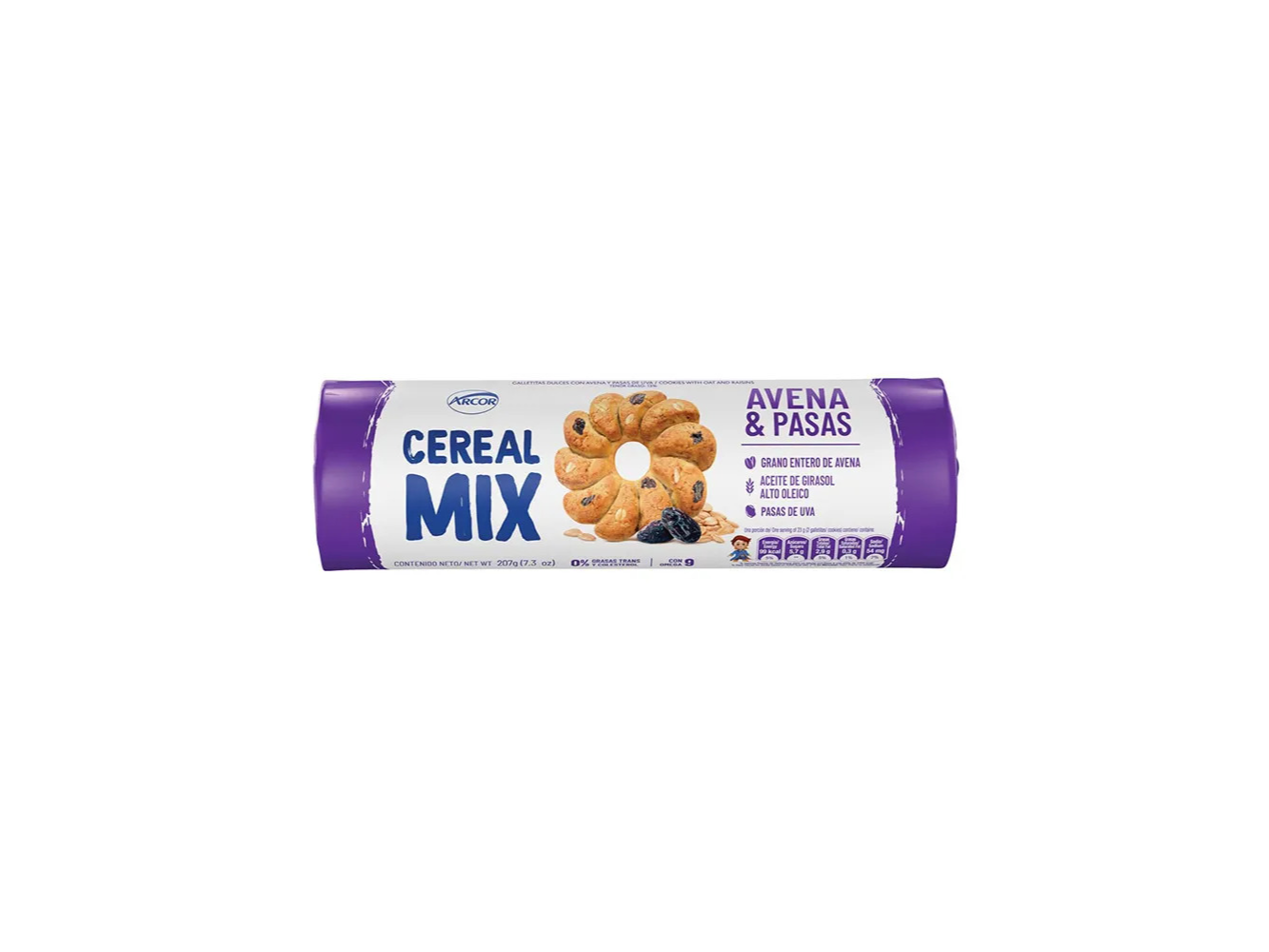 Galletas CEREAL MIX Avena y Pasas 207gr