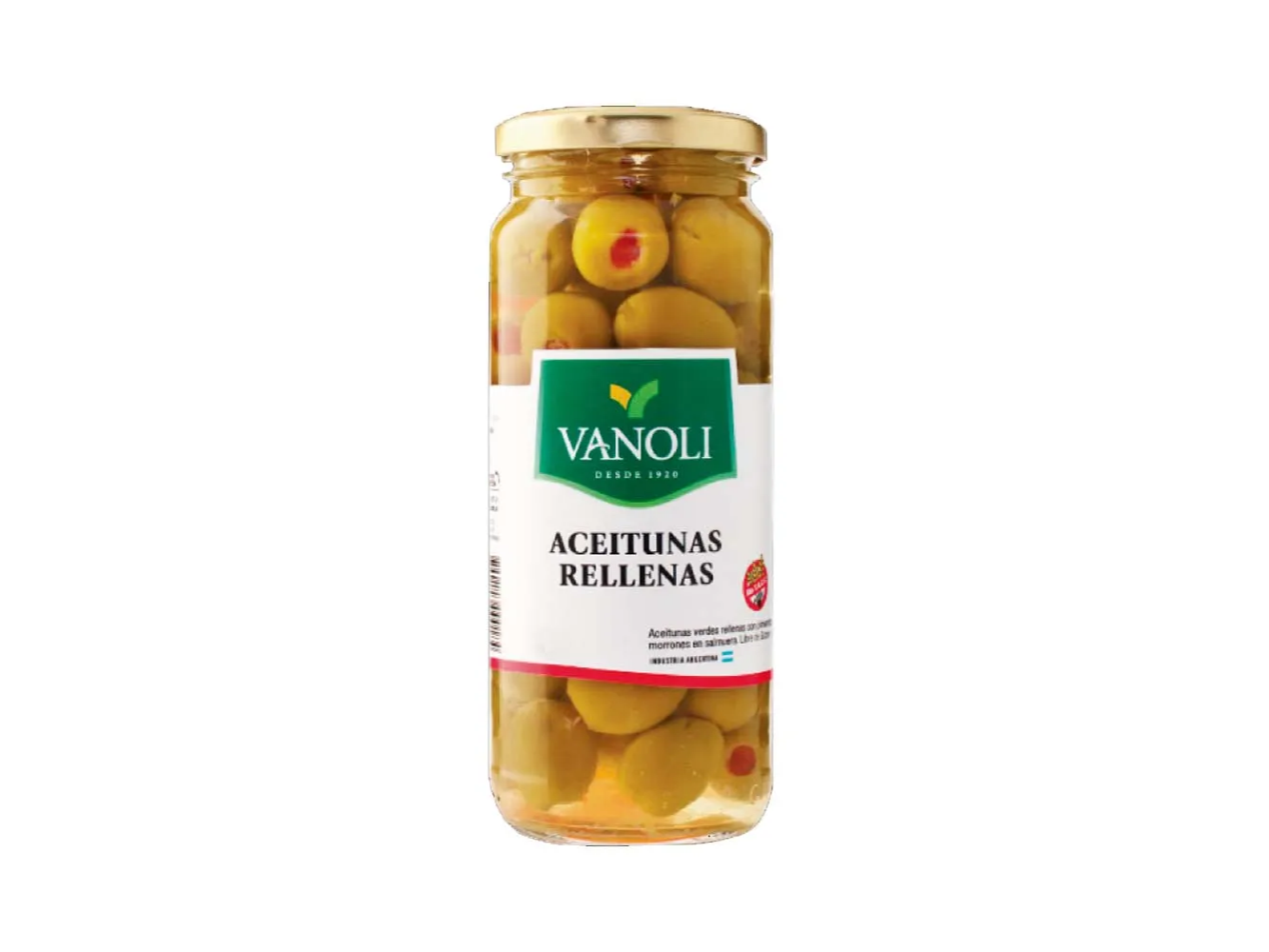 Aceitunas Verdes Rellenas 200/330gr VANOLI