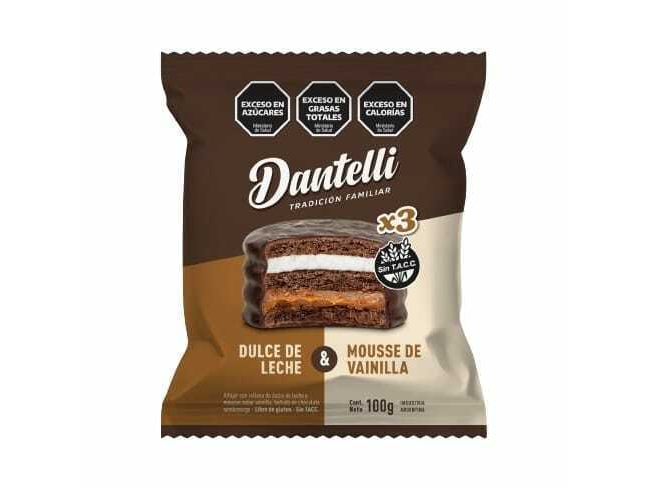 Alfajor DANTELLI Triple DDL Y Mousse de Vainilla 100gr LDG