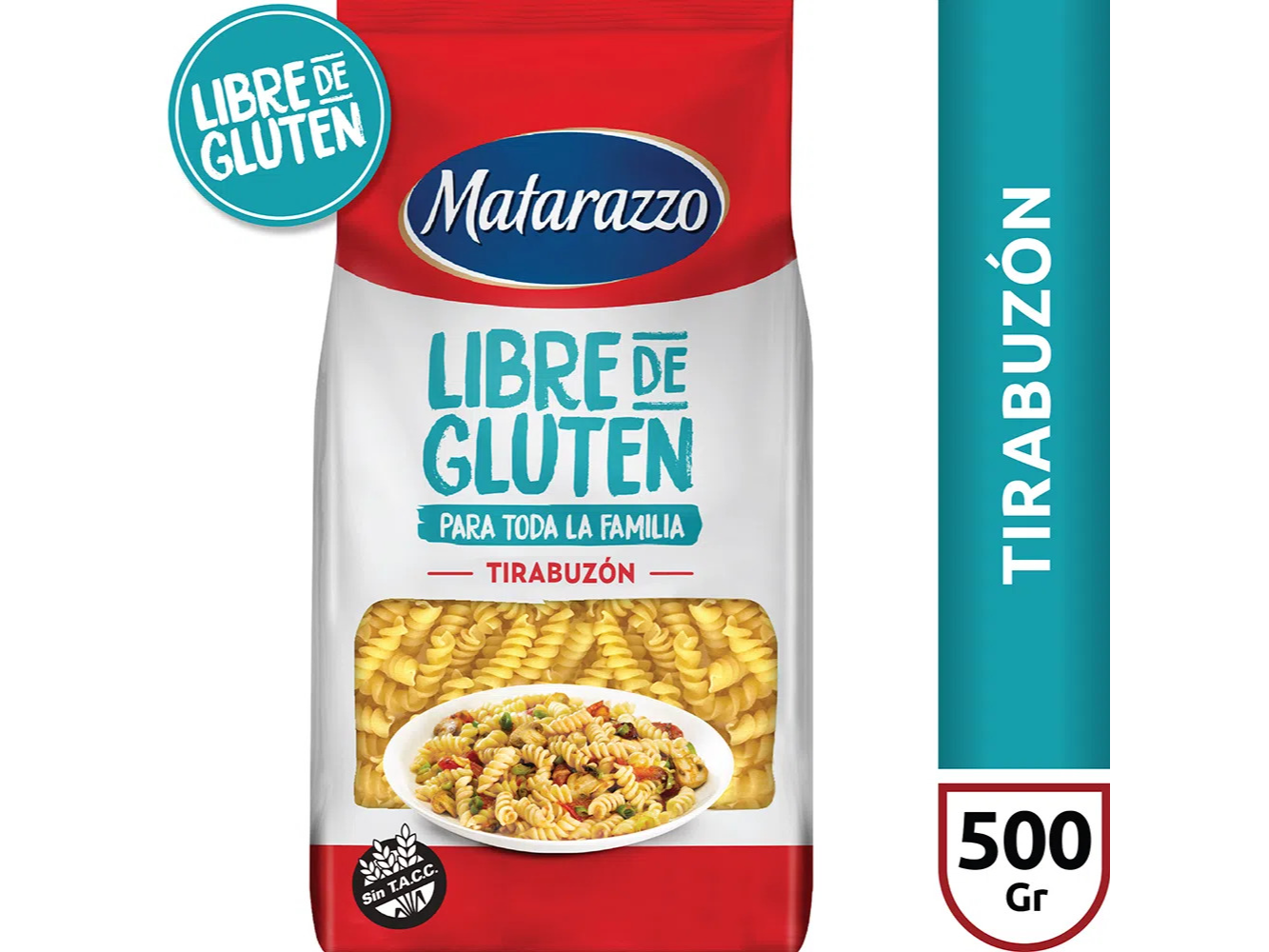 Fideo MATARAZZO 500gr Tirabuzon Libre de Gluten