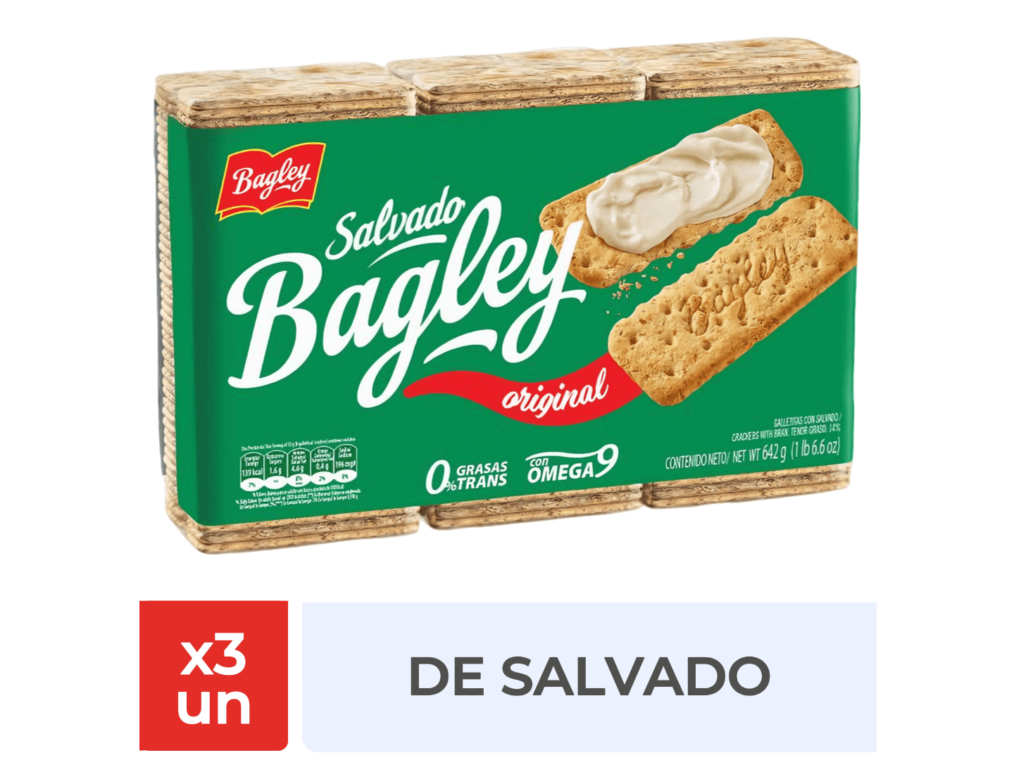 Galletas Cereales Bagley salvado x3