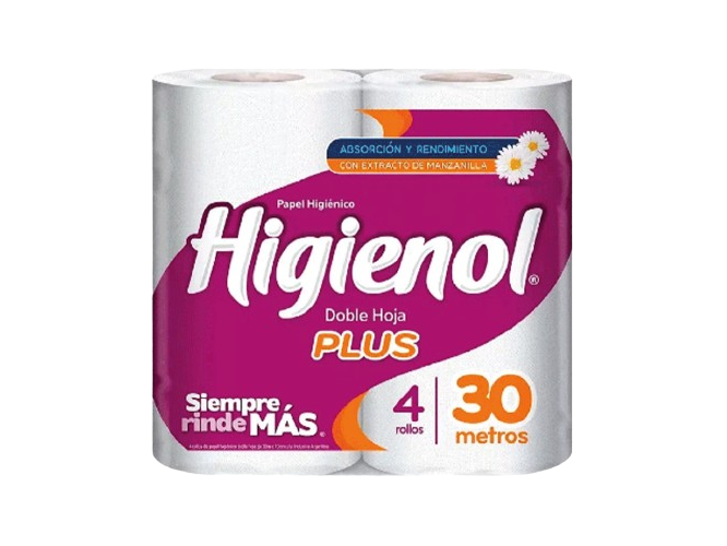 Papel Higienico HIGIENOL Doble Hoja Plus 4x30mts