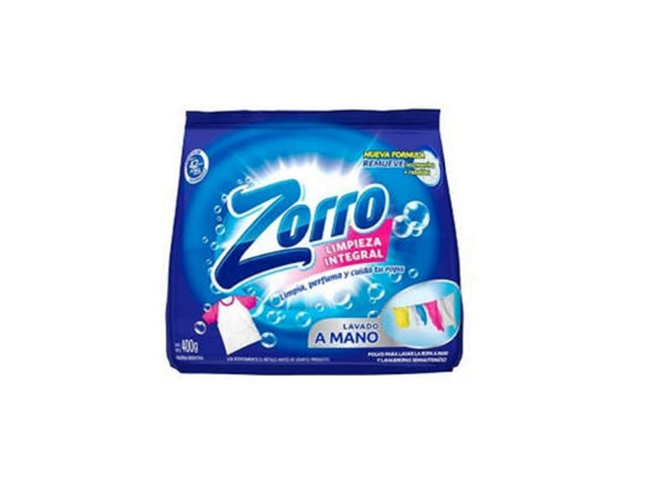 Jabon en Polvo ZORRO Lavado a Mano 400gr