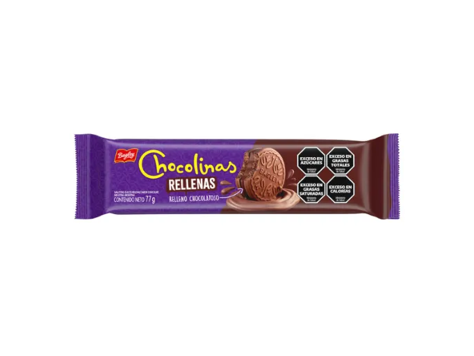 Galleta CHOCOLINAS Rellenas de Chocolate 77gr