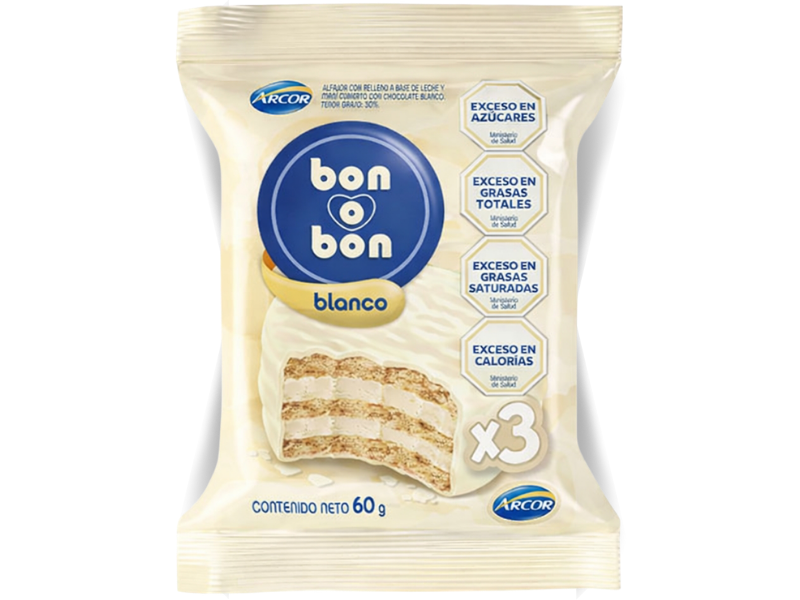 ALFAJOR BON O BON BLANCO TRIPLE 60G