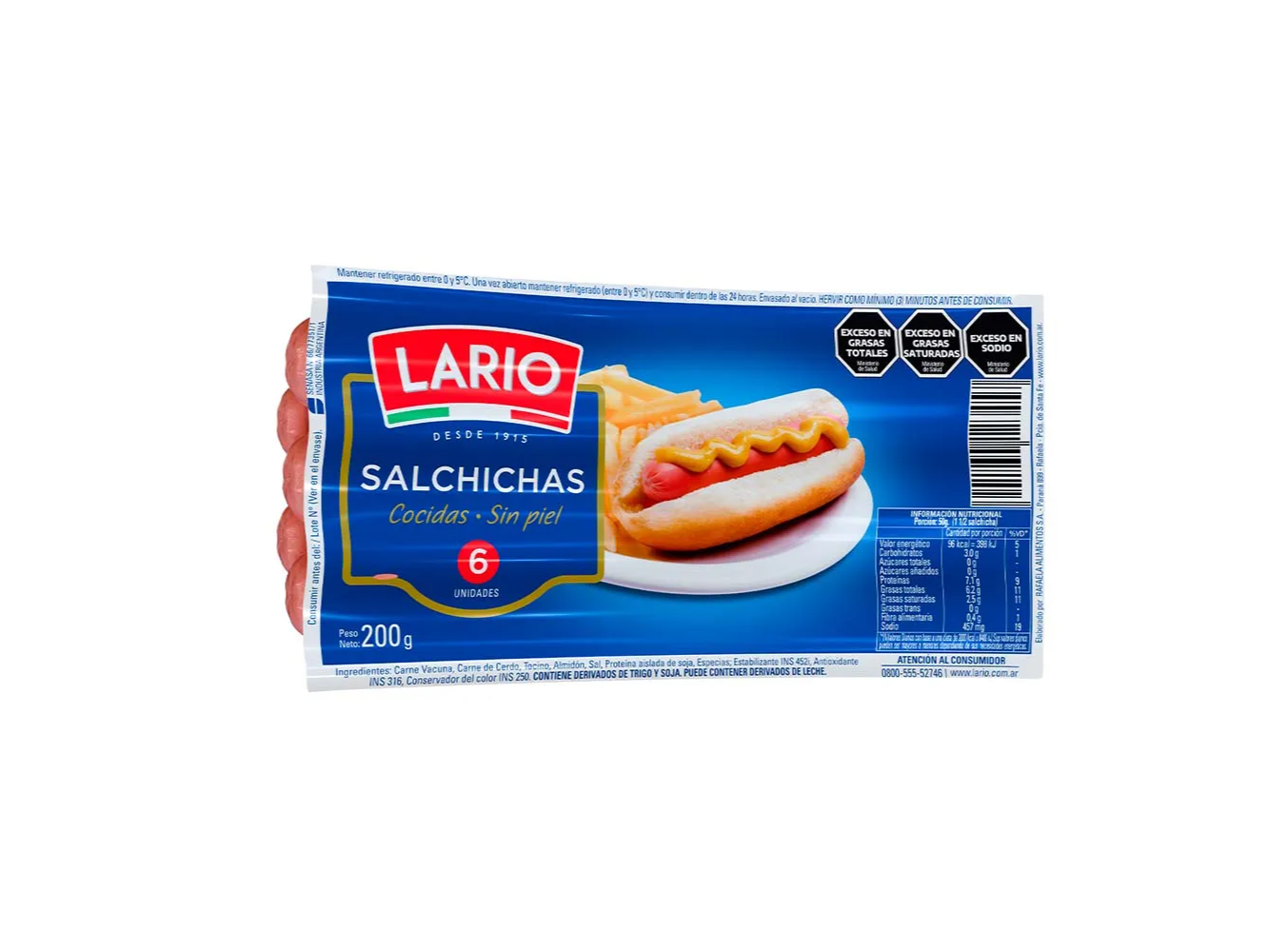 Salchichas LARIO x6 200gr