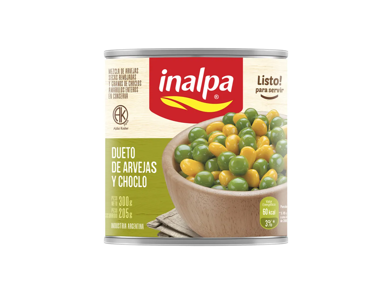 Dueto de Arvejas y Choclo INALPA 300gr