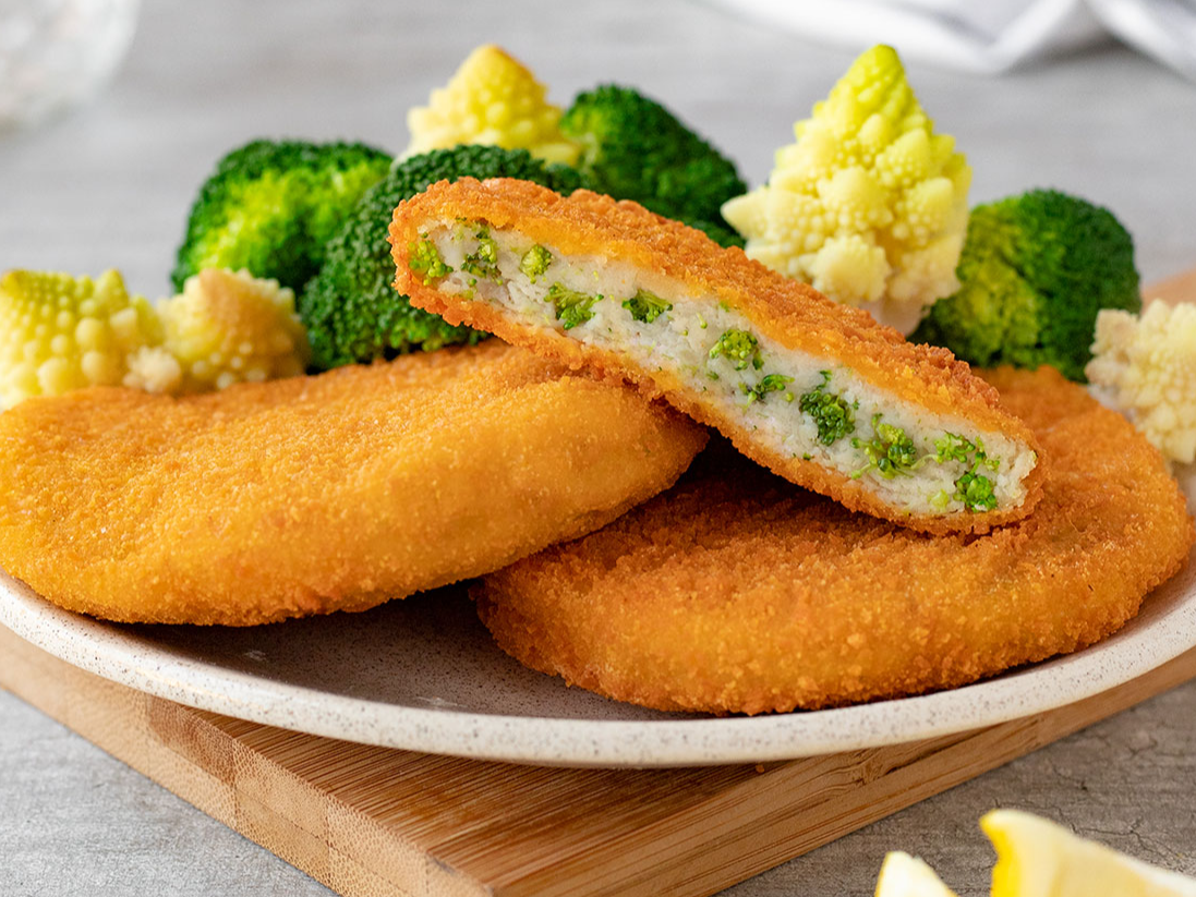 Hamburguesa de merluza brócoli