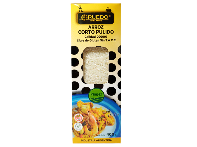 Arroz corto pulido para paella Ruedo