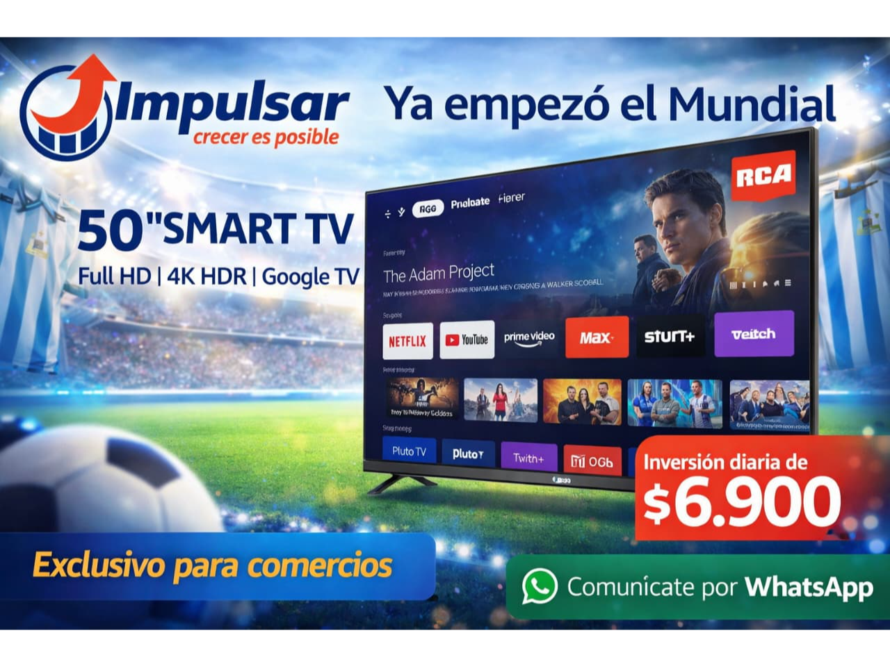 Smart TV RCA LED 50” 4K UHD GOOGLETV (ANDROID TV)