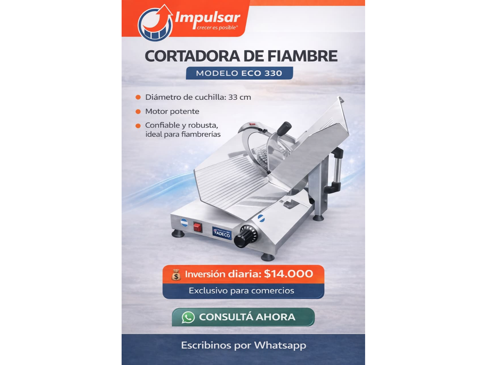 CORTADORA DE FIAMBRE FADECO ECO 330