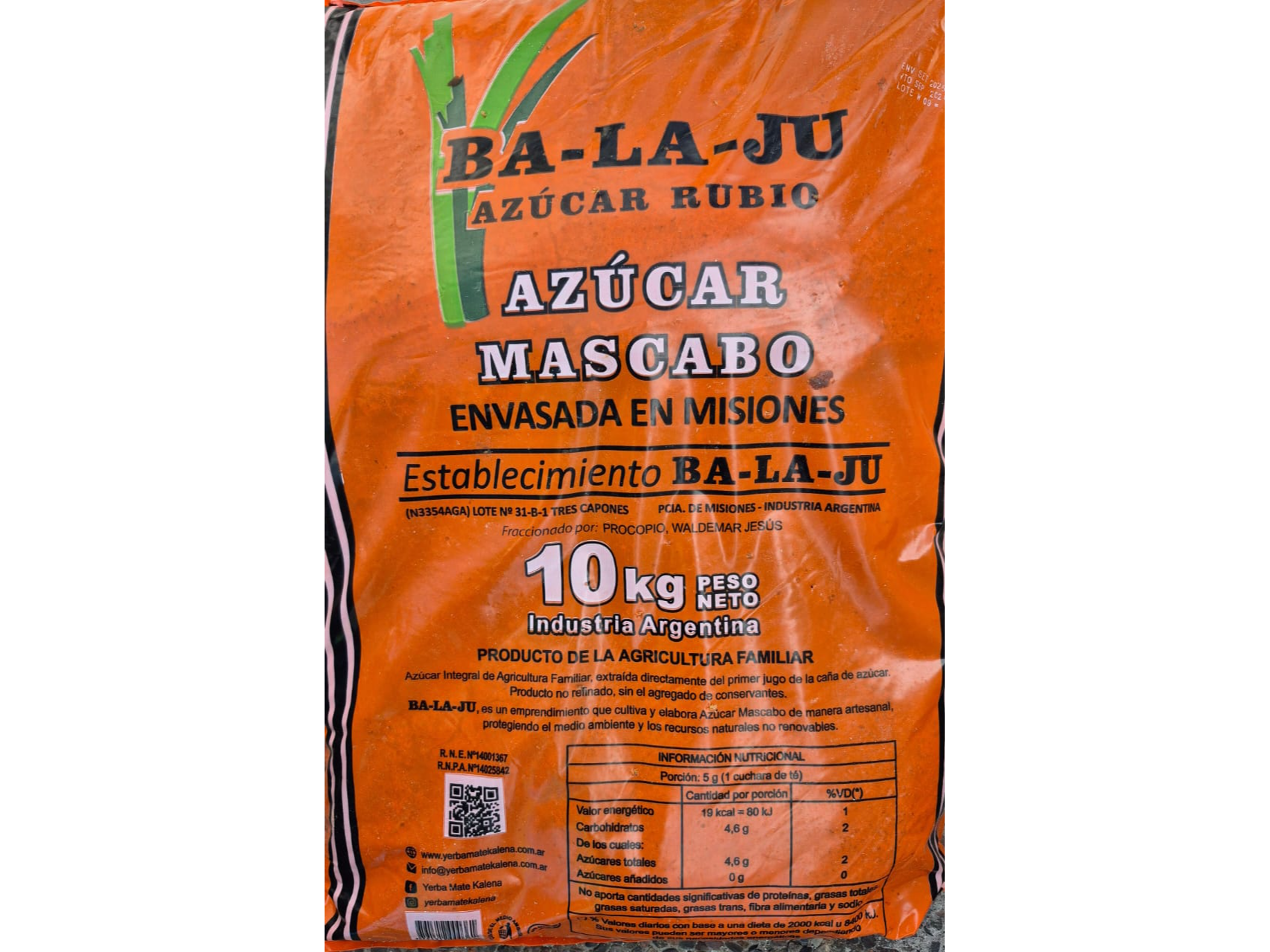 Azucar Mascabo x 10 Kg - BA-LA-JU