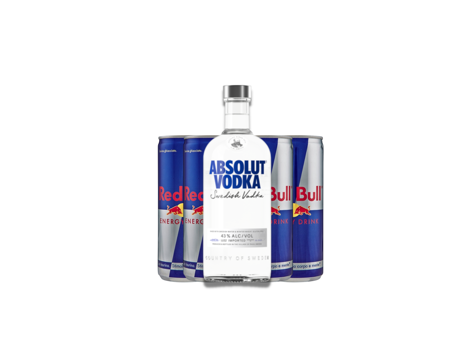 Absolut clasicc + 4 red bull