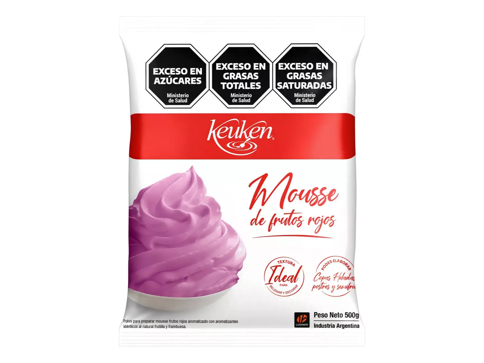 POLVO MOUSSE FRUTOS ROJOS X 500GR - KEUKEN