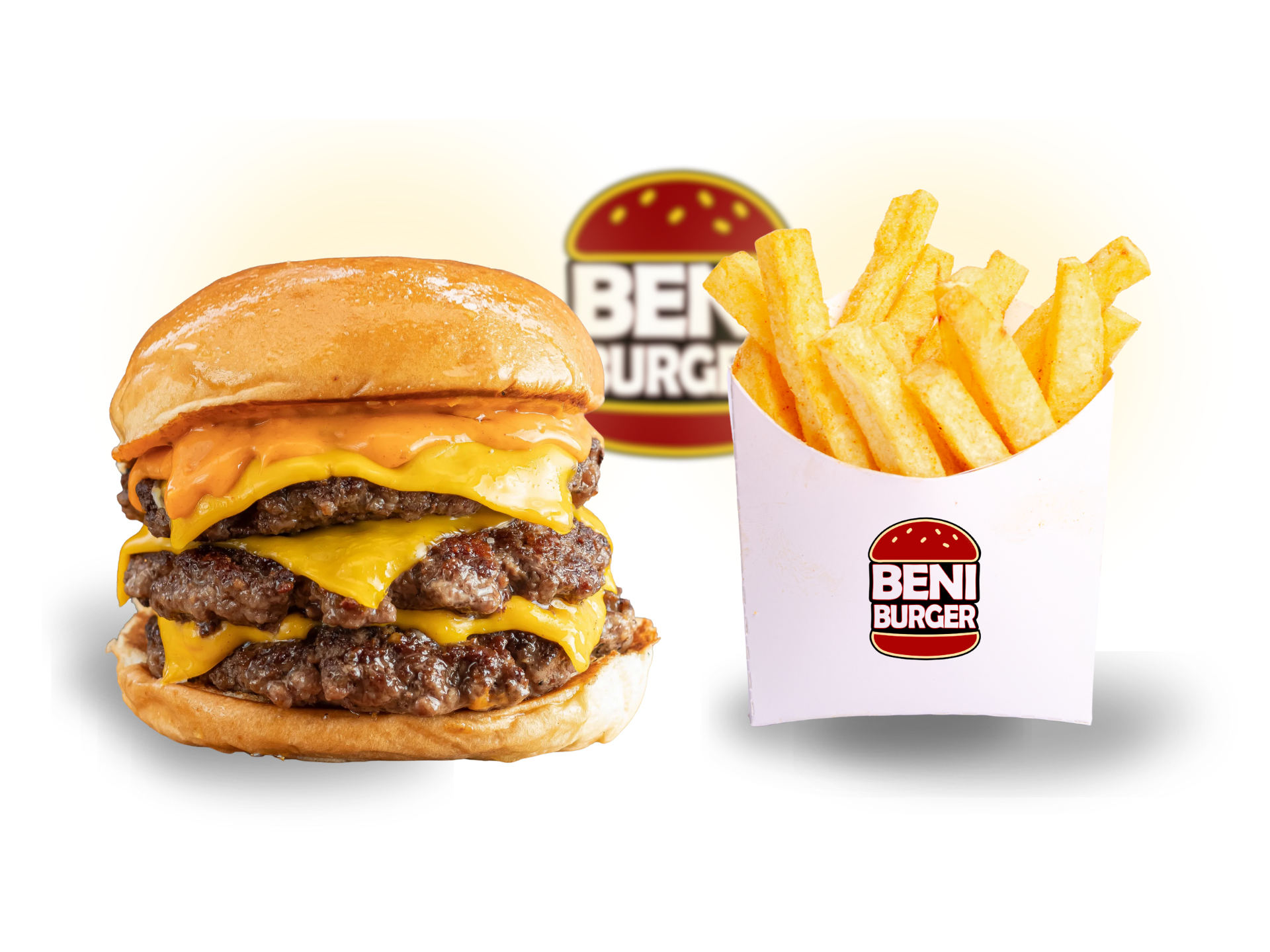 Beni BURGER Con Papas Fritas