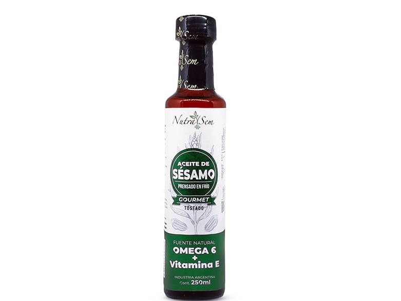 ACEITE DE SESAMO TOSTADO PRENSADO EN FRIO NUTRASEM x 250 CC x UNIDAD