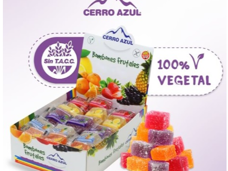 BOMBONES FRUTALES SURTIDOS VEGANOS x 18 GRS