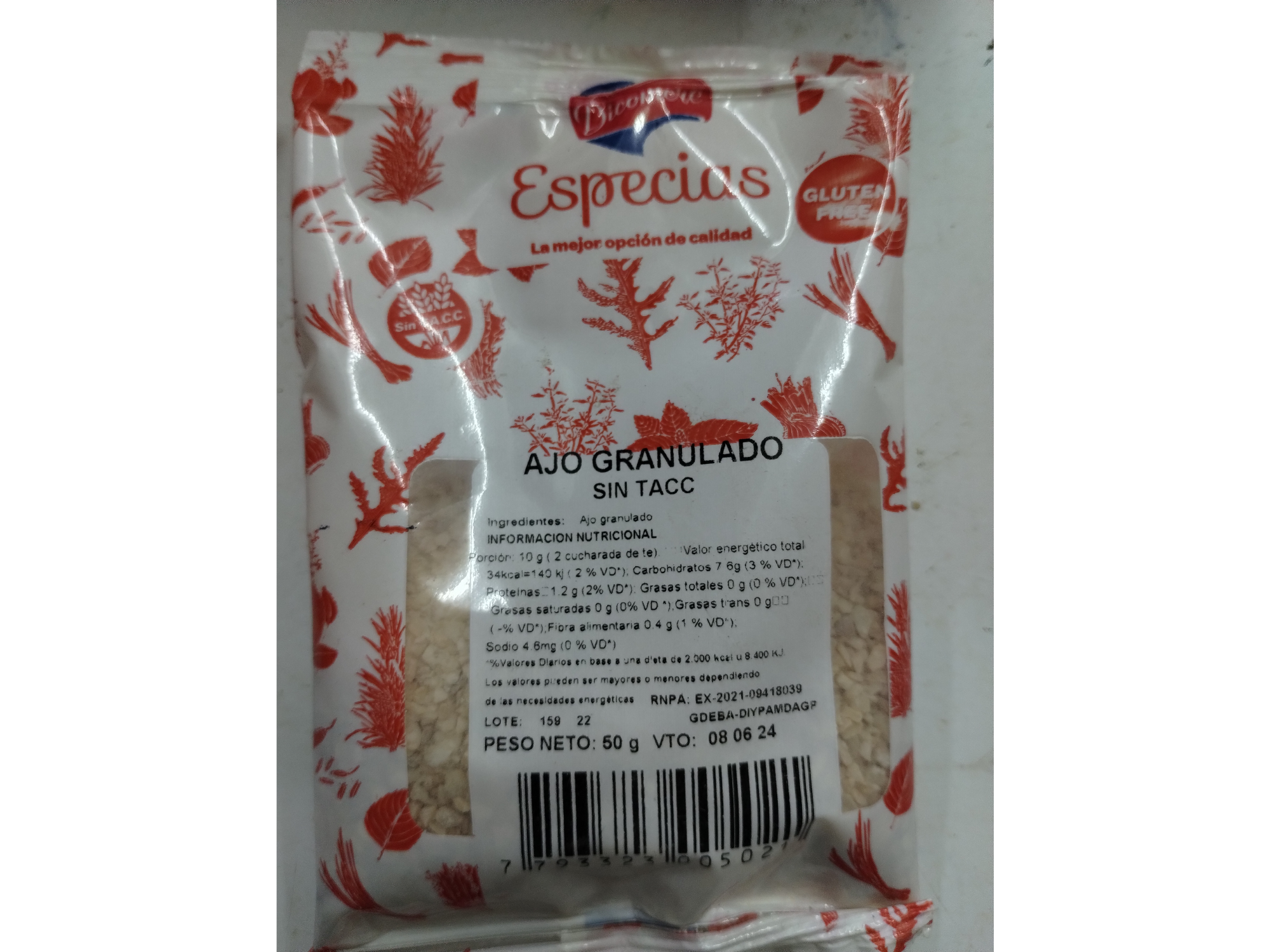 AJO GRANULADO x 50 GRS DICOMERE SIN TACC