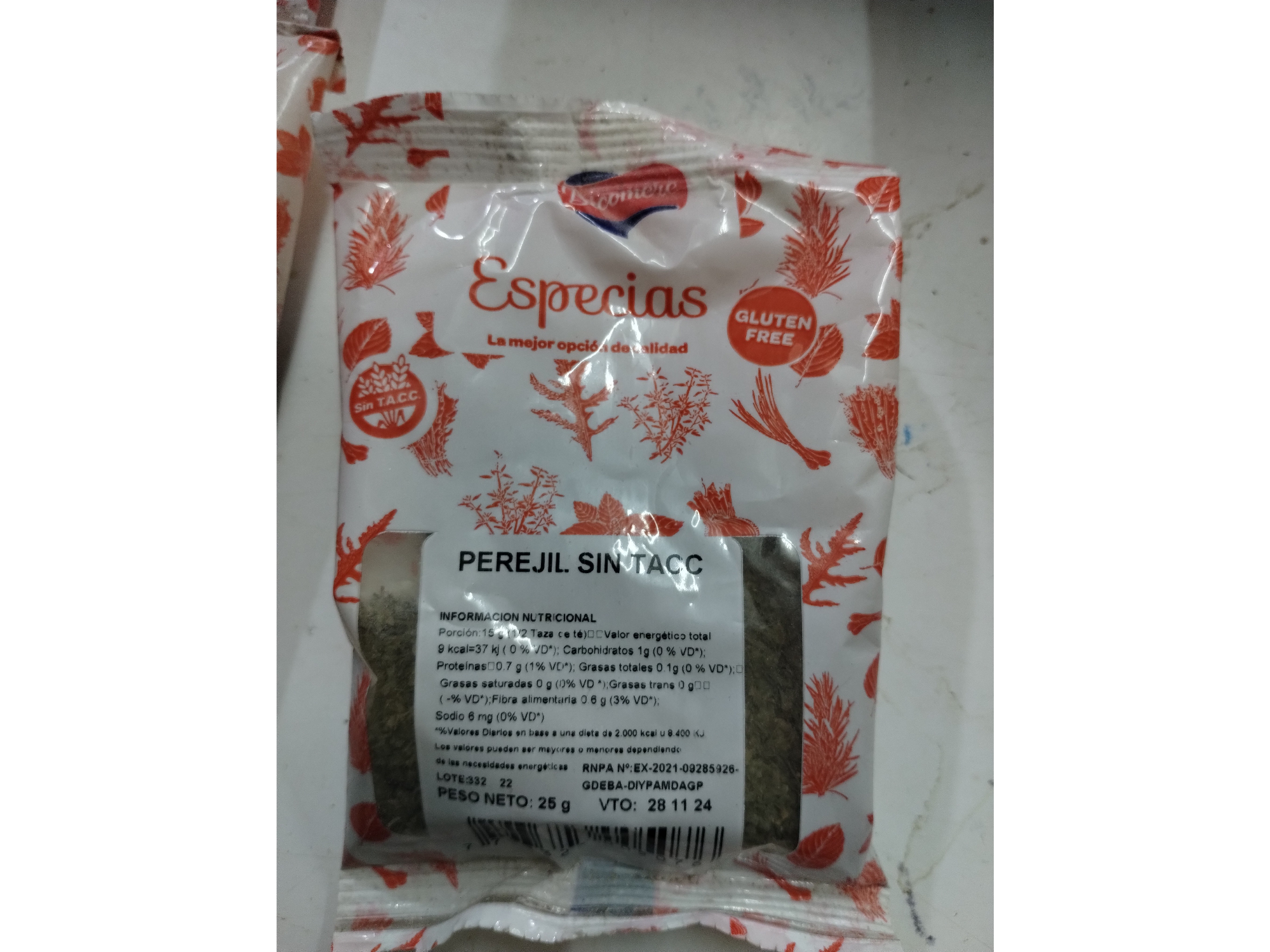 PEREJIL x 25 GRS DICOMERE SIN TACC