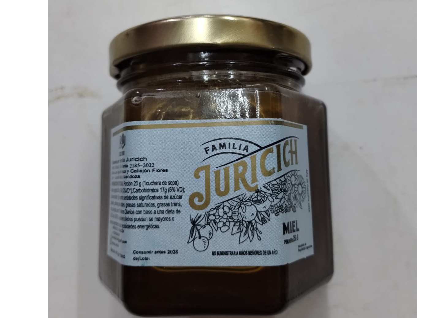 MIEL PURA JURICICH x 250 CC ENVASE DE VIDRIO