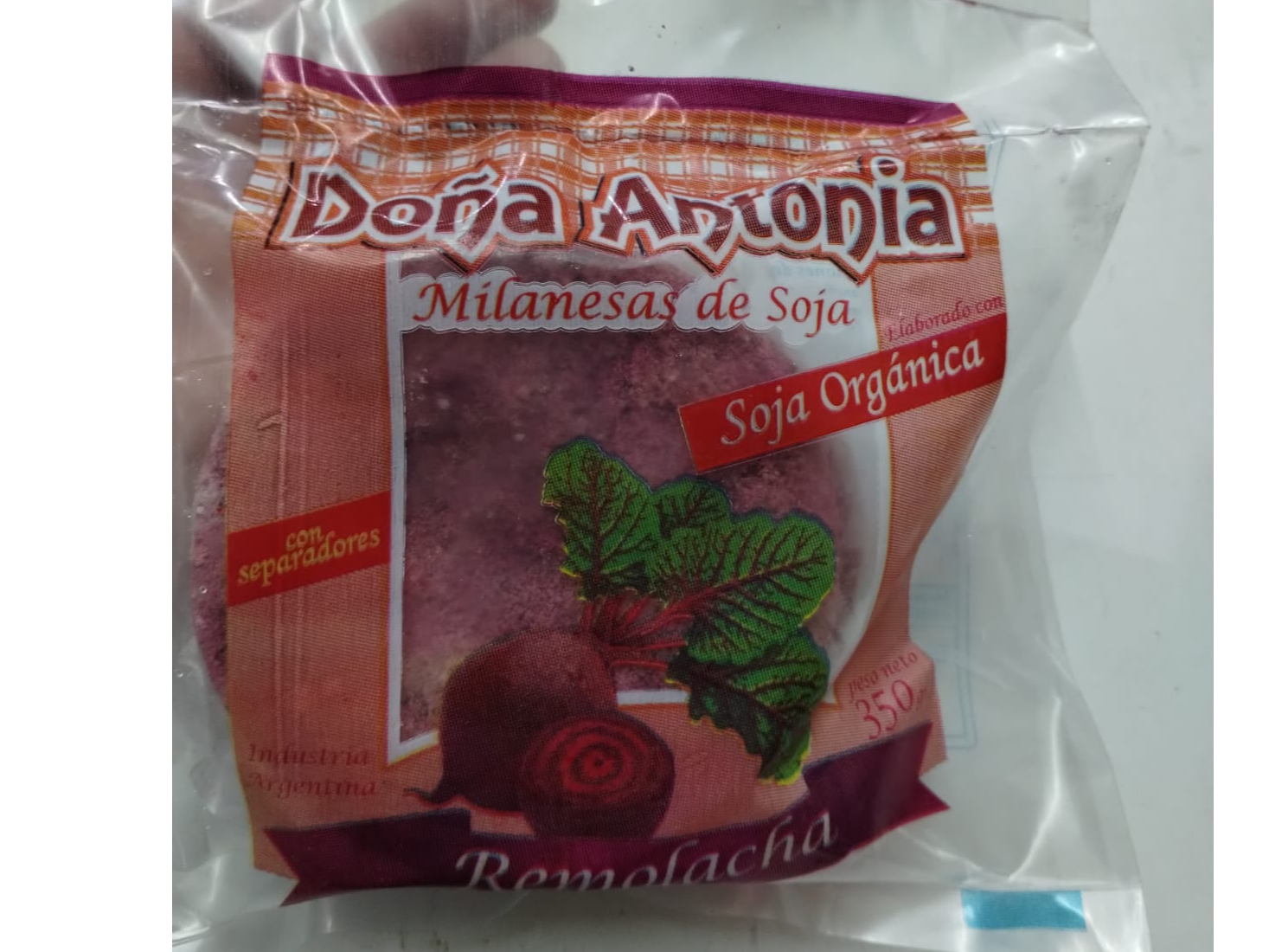 MILANESAS DE SOJA ORGANICAS x 350 GRS DOÑA ANTONIA CON REMOLACHA ( 5 UNID)