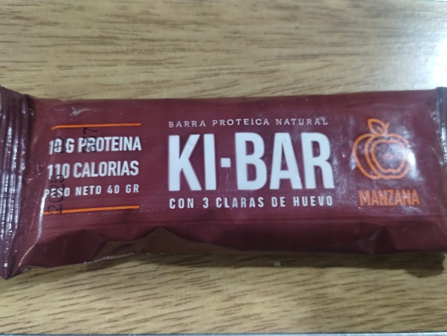 BARRITAS PROTEICAS NATURAL KI BARS x 40 GRS SABOR MANZANA