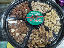 BANDEJA DE FRUTOS SECOS x 550 GRS ( NUECES,ALMENDRAS,AVELLANAS,PISTACHOS,CAJU,PASAS NEGRAS
