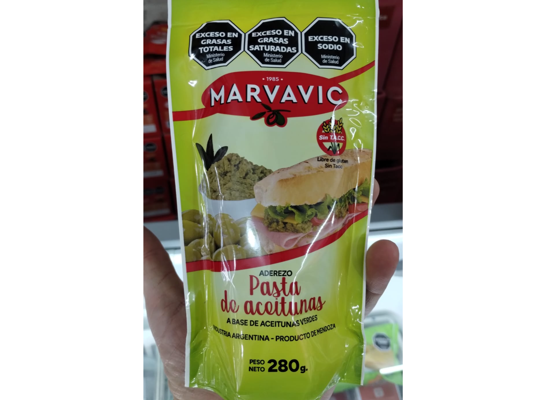 PASTA DE ACEITUNAS VERDES MARVACIC DOY PACK x 300 GRS