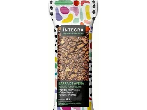 BARRITAS NUTRITIVAS AVENA Y CHOCOLATE SIN TACC INTEGRA x 42 GRS