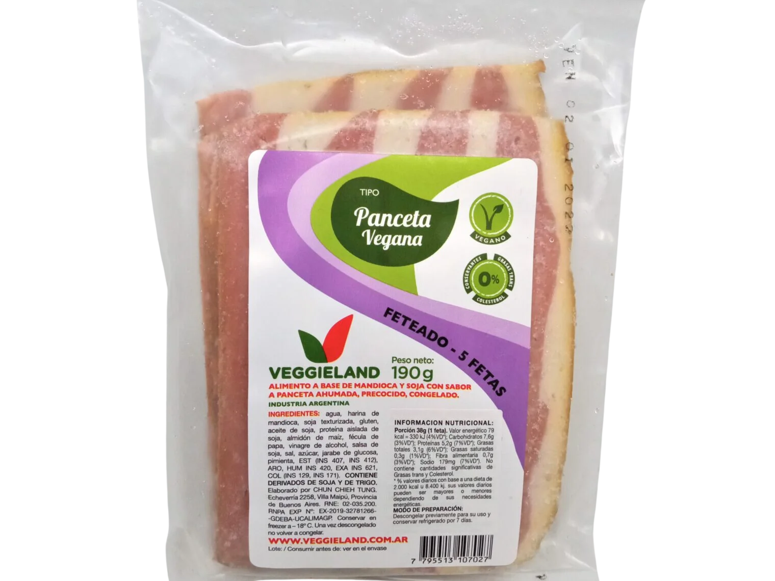PANCETA VEGANA x 190 GRS FETEADA