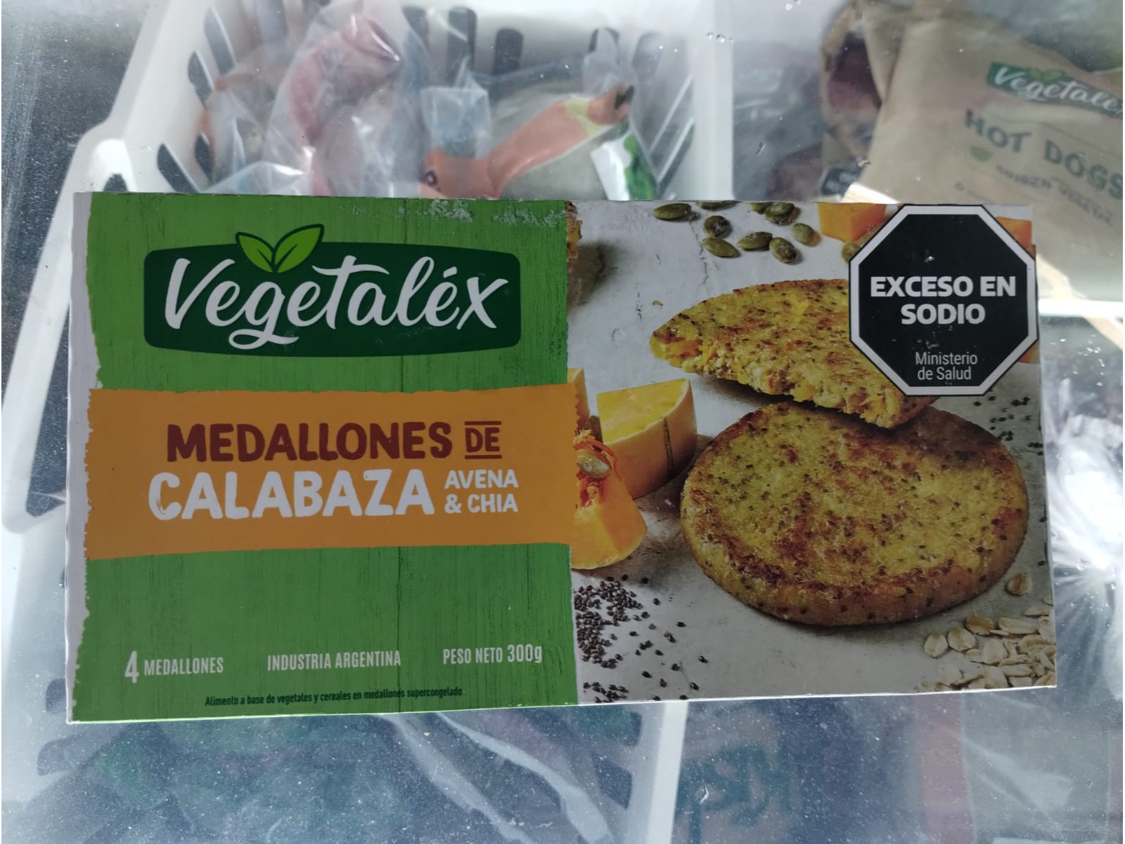 MEDALLONES DE CALABAZA AVENA Y CHIA x 300 GRS 4 UNID VEGETALEX