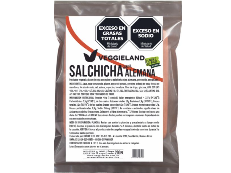 SALCHICHA ALEMANA VEGANA x 5 UNID. VEGGIELAND