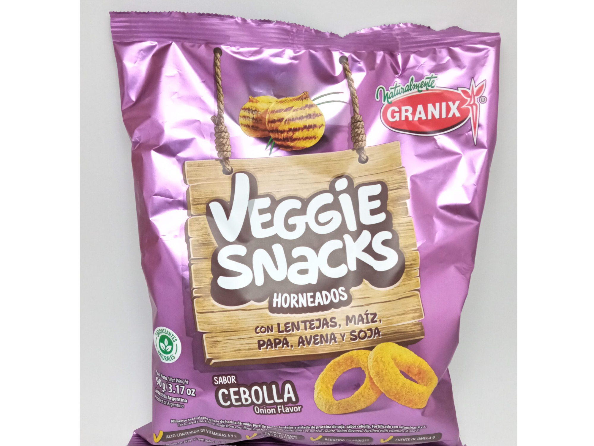 VEGGIE SNACKS SABOR CEBOLLA GRANIX x 90 GRS